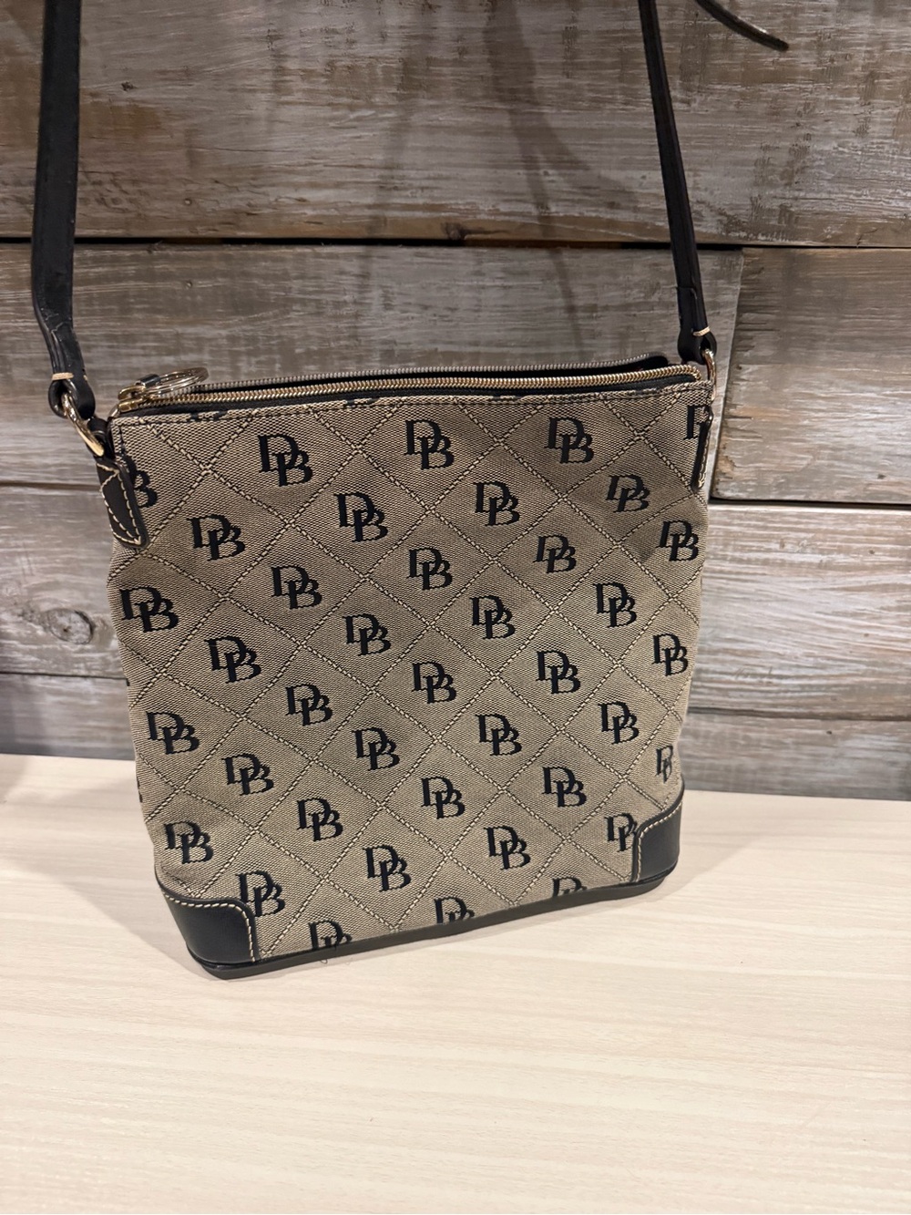 Dooney & Bourke Gray & Black Signature Crossbody with Charm - Picture 6 of 7